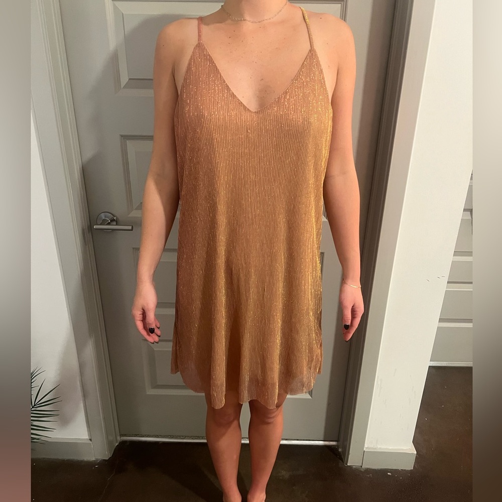 Elegant Copper Slip Dress